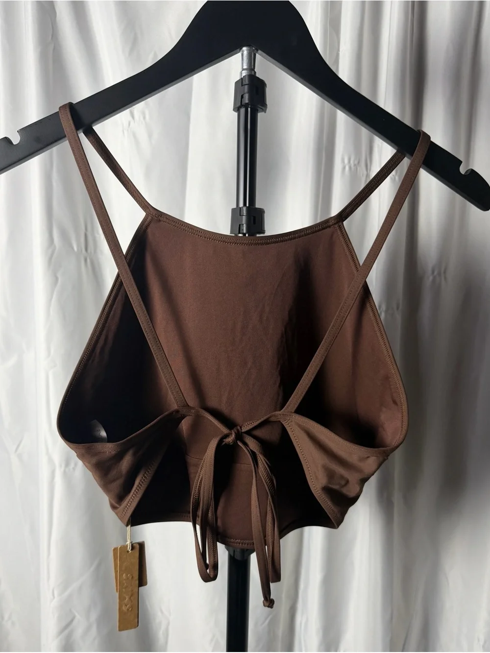 SKIMS Recycled Swim Halter Top – Cocoa – 2X – NWT